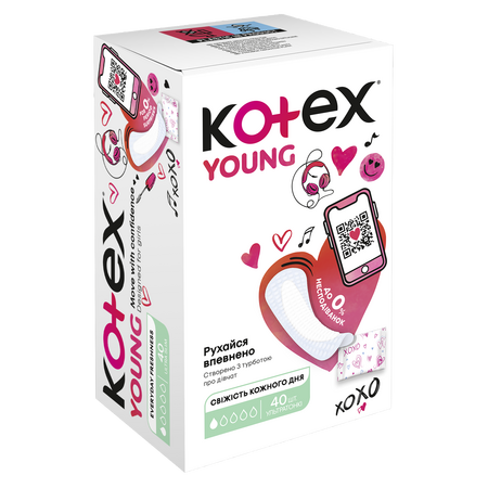 Absorbante zilnice Young Normal, 40 bucati, Kotex