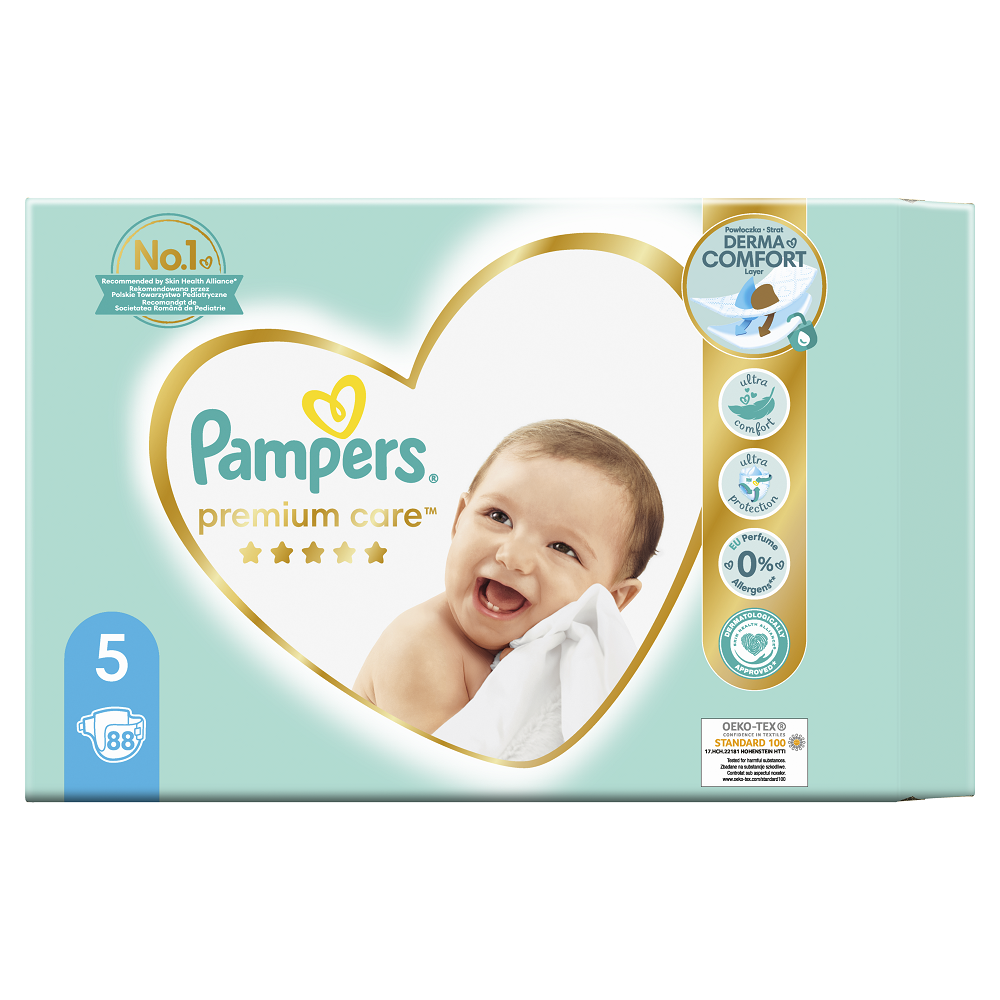 Scutece Premium Care, Nr. 5, 11-16 Kg, 88 buc, Pampers