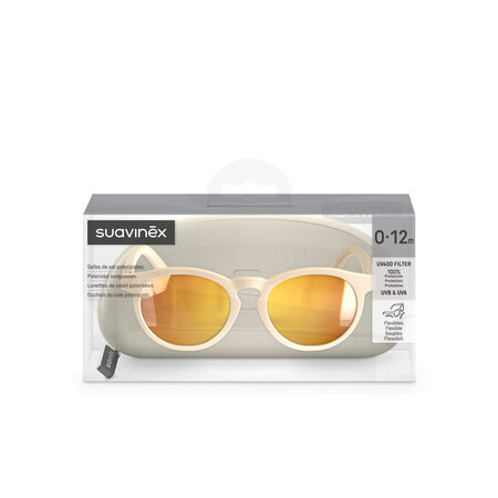 Ochelari de soare cu lentile polarizate, Beige, Rotunzi, 0-12 luni, Suavinex 703475