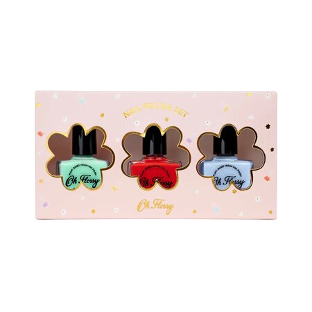 Set de 3 lacuri de unghii pentru copii Adventure, 3 x 11 ml, Oh Flossy