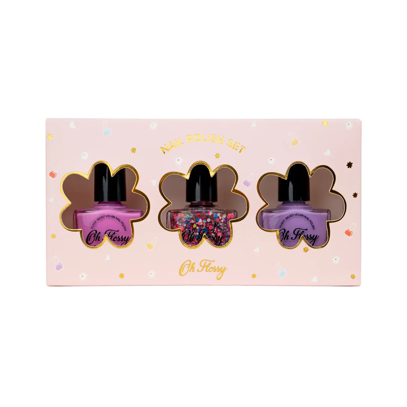 Set de 3 lacuri de unghii pentru copii Party, 3 x 11 ml, Oh Flossy