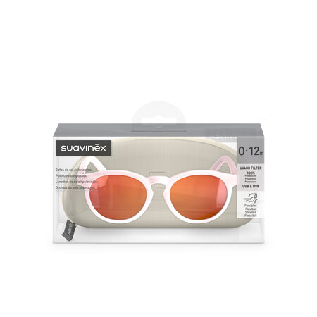 Ochelari de soare cu lentile polarizate, Roz, Rotunzi, 0-12 luni, Suavinex 703504