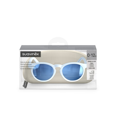 Ochelari de soare cu lentile polarizate, Albastri, Rotunzi, 0-12 luni, Suavinex 703511