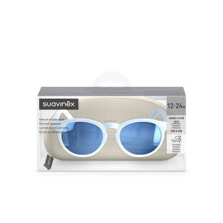 Ochelari de soare cu lentile polarizate, Albastru, Rotunzi, 12-24 luni, Suavinex 703535