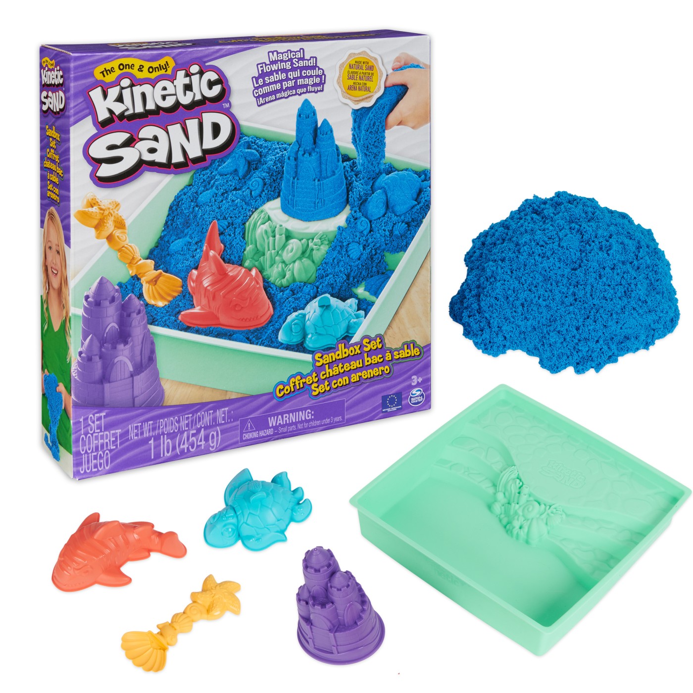Nisip kinetic, + 3 ani, Albastru, Kinetic Sand