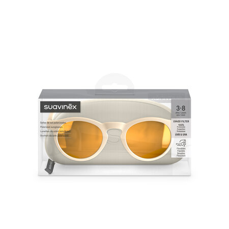 Ochelari de soare cu lentile polarizate, Beige, Rotunzi, 3-8 ani, Suavinex 703575