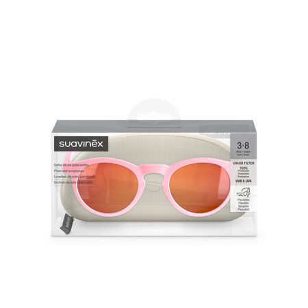 Ochelari de soare cu lentile polarizate, Roz, Rotunzi, 3-8 ani, Suavinex 703577