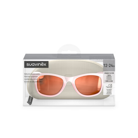 Ochelari de soare cu lentile polarizate, Roz, Patrati, 12-24 luni, Suavinex 703597