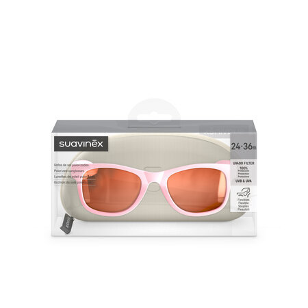 Ochelari de soare cu lentile polarizate, Roz, Patrati, 24-36 luni, Suavinex 703606