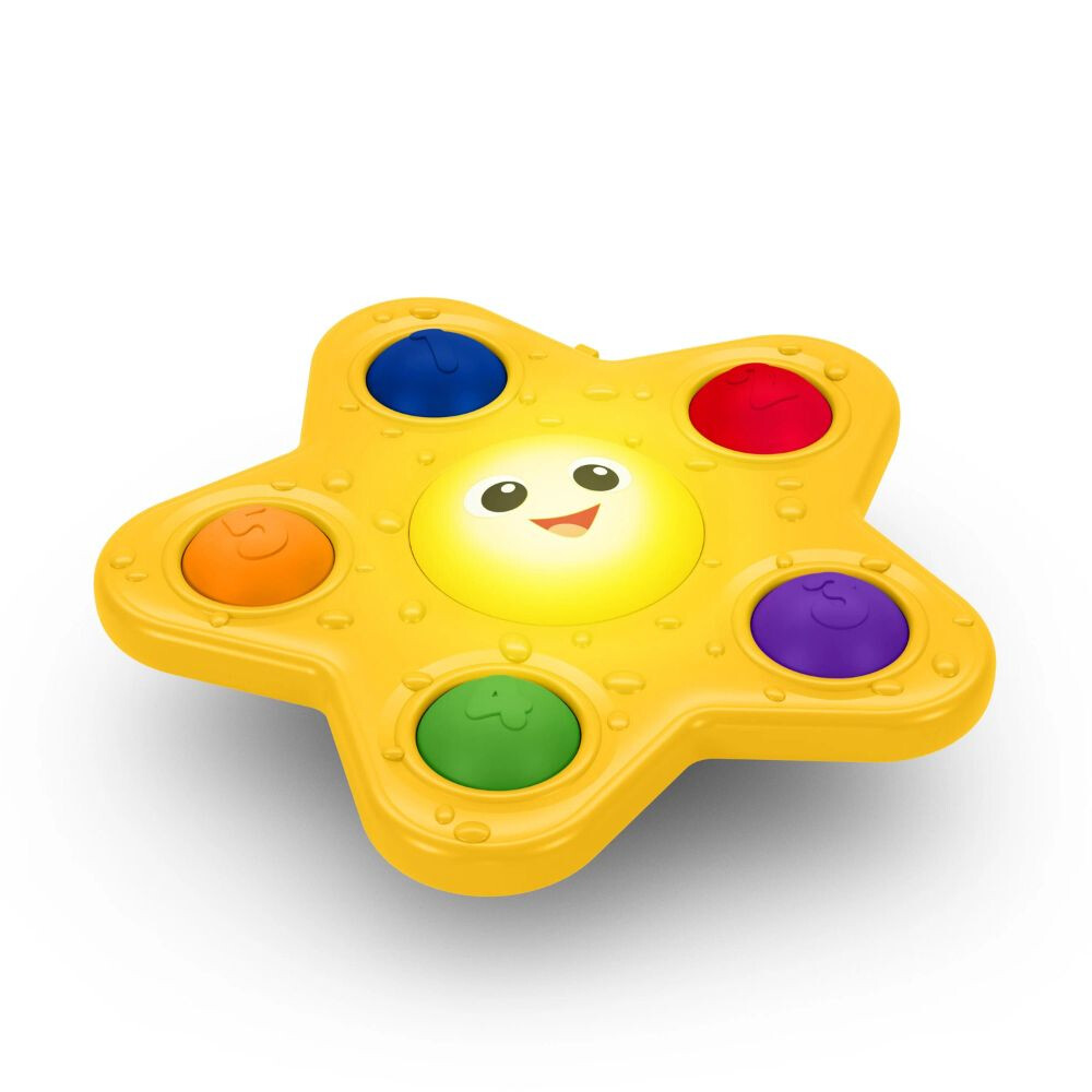 Jucarie senzoriala luminoasa Ocean Explorers Pop & Glow Starfish, 6 luni+, Baby Einstein