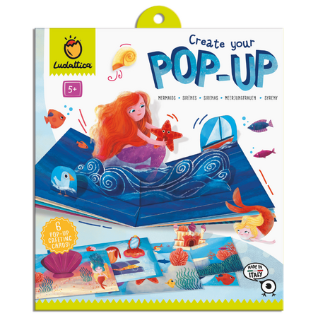 Set de constructie felicitari Pop-Up, 5 ani+, Sirene, Ludattica