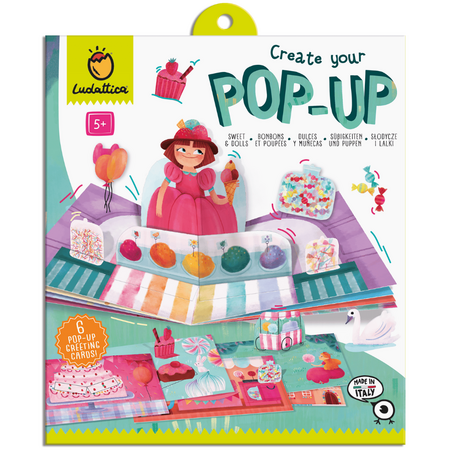 Set de constructie felicitari Pop-Up, 5 ani+, Dulciuri, Ludattica