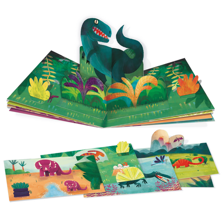Set de constructie felicitari Pop-Up, Dinozauri, 5 ani+, Ludattica 703812