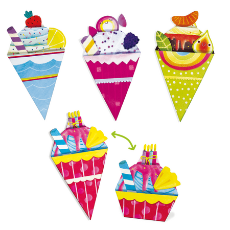 Set creativ Origami pentru Incepatori:, Briose si Inghetata, 5 ani+, Ludattica 703858