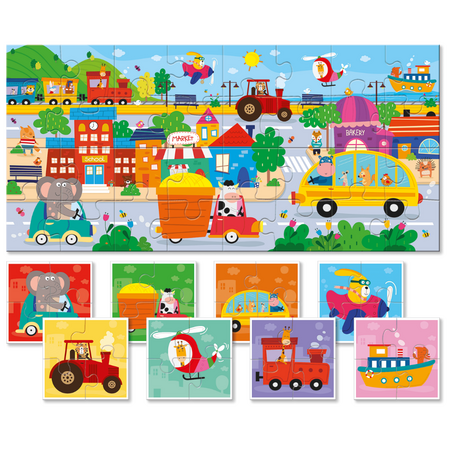 Puzzle Mijloace de Transport, 2 ani+, 32 piese, Ludattica  Baby 703868