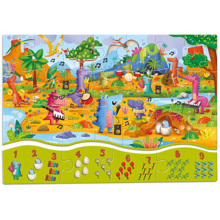 Puzzle educativ 123, Dinozauri, 3 ani+, 25 piese, Ludattica 703876