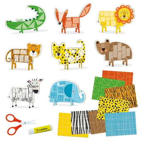 Kit Creativ Creeaza cu mine, Colaje cu animale, 3-5 ani, Ludattica 703904