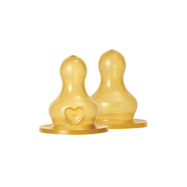 Set 2 tetine pentru biberon din latex, flux rapid, Bibs