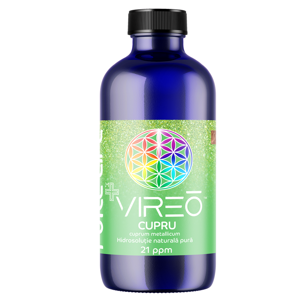 Cupru nanocoloidal verde Minerals+ Vireo, 21 ppm, 240 ml, Pure Life