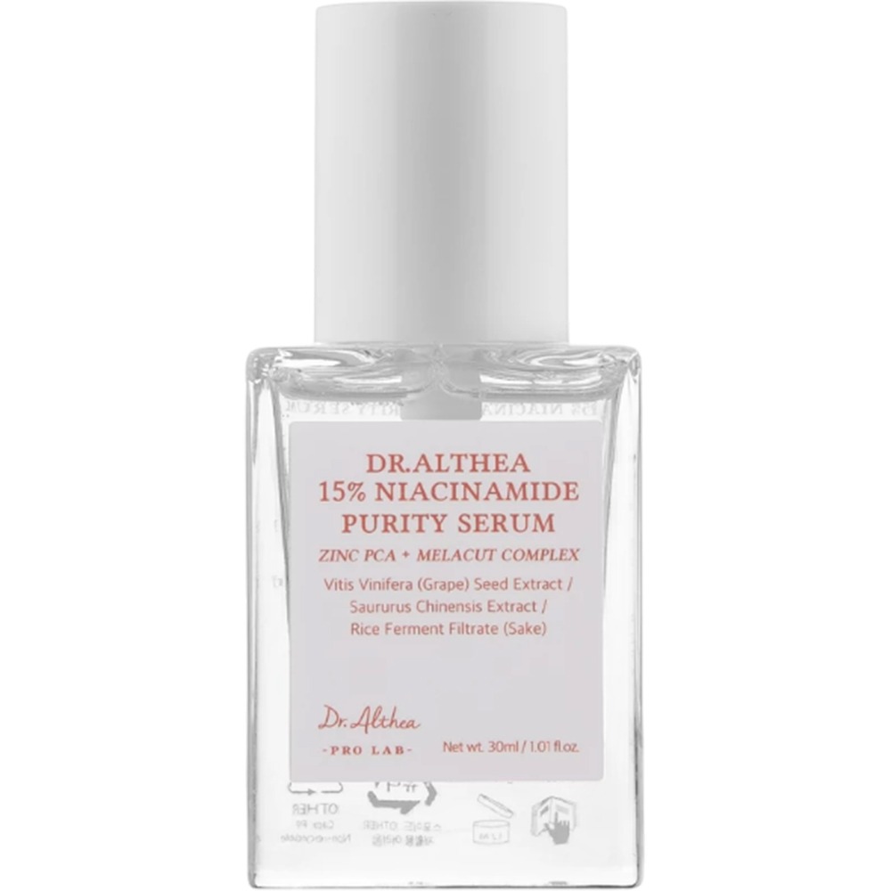 Serum de fata iluminator si purificator cu 15% niacinamida, 30 ml, Dr.Althea