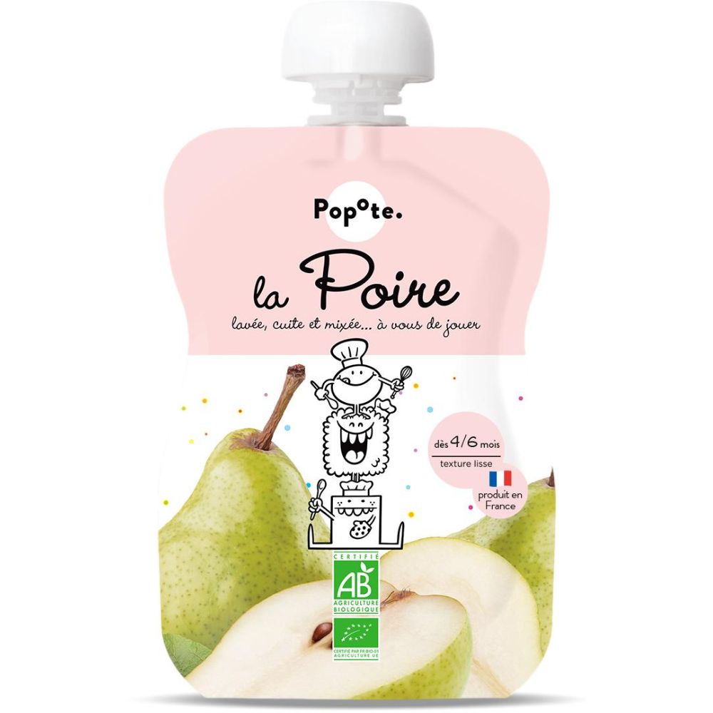 Piure Bio de pere, 4-6 luni, 120 g, Popote