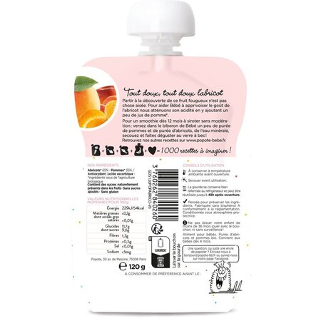 Piure Bio cu 65% caise, 4-6 luni, 120 g, Popote 704830