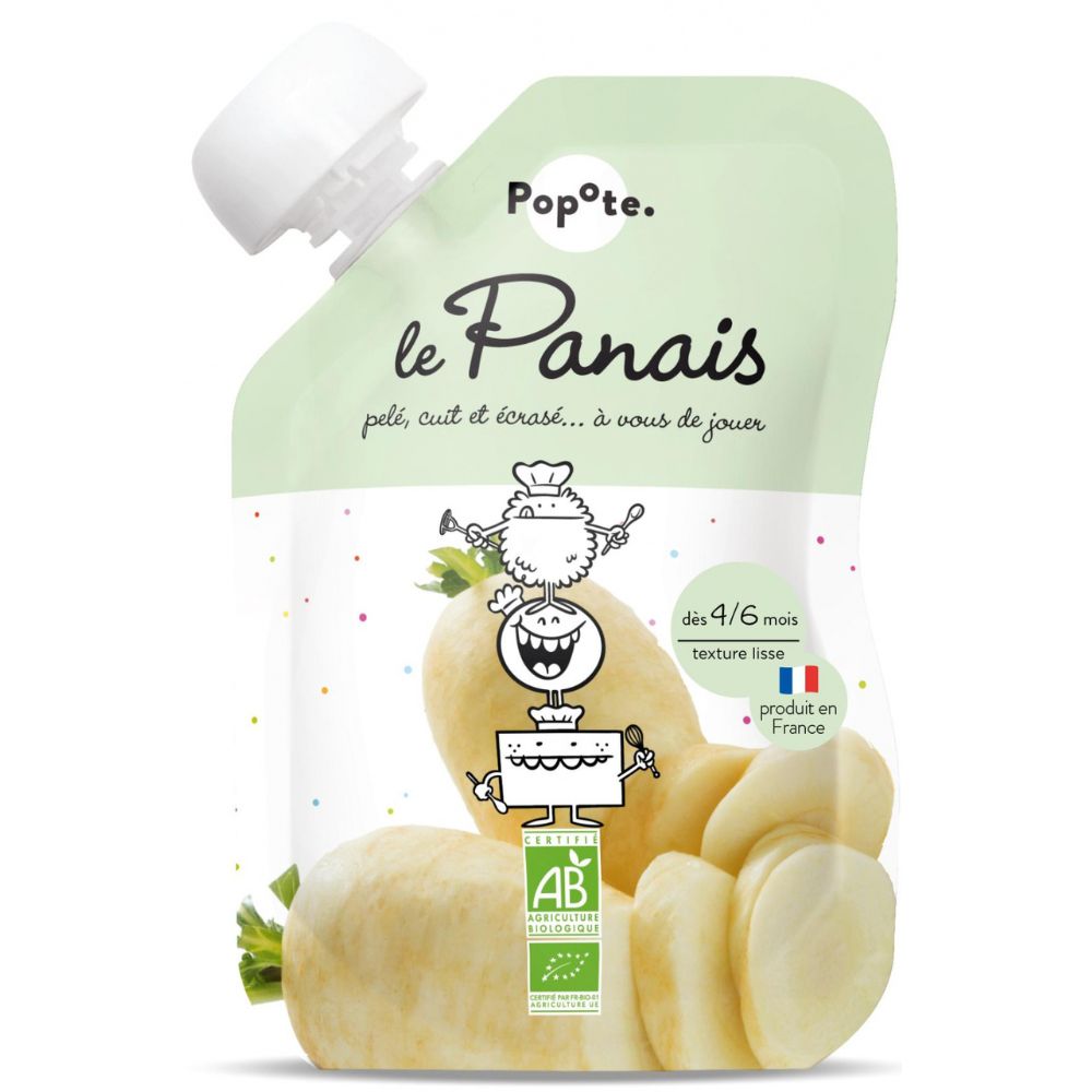 Piure Bio cu 78% pastarnac, 4-6 luni, 120 g, Popote