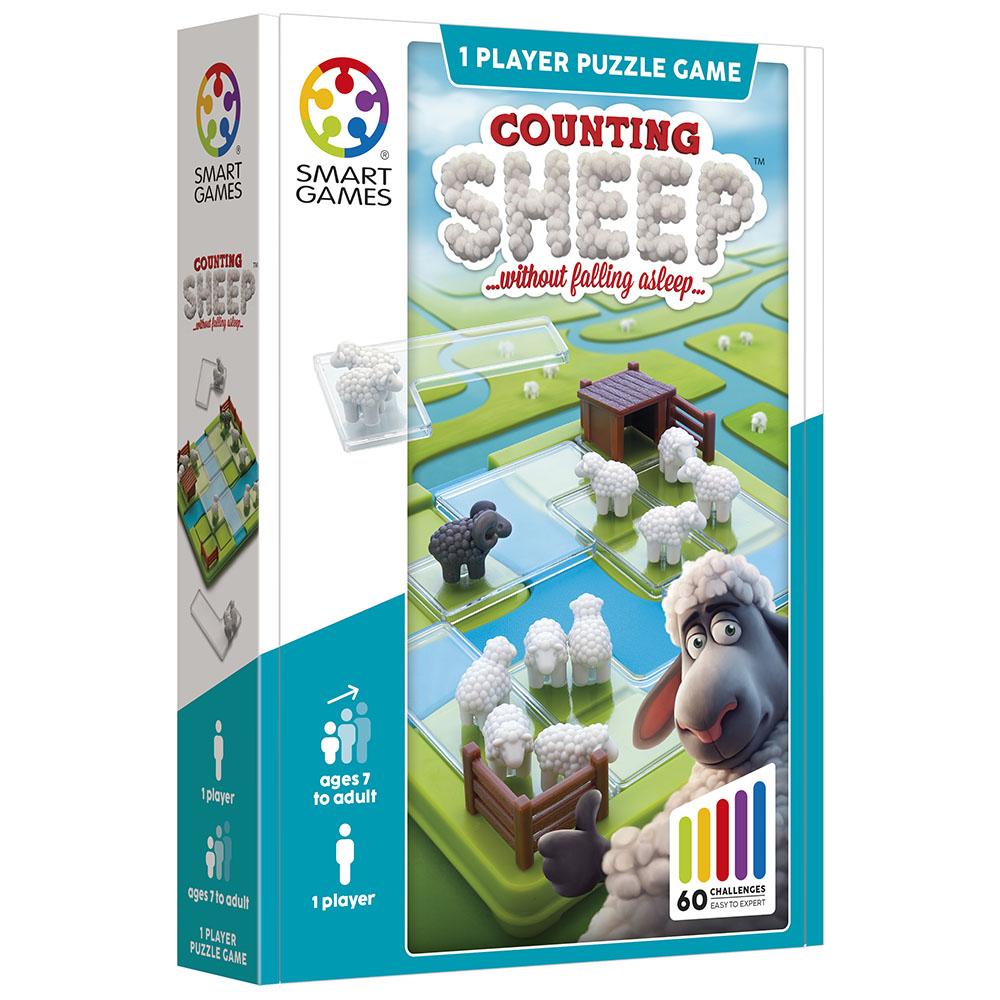 Joc de logica cu 60 de provocari Counting Sheep, 7 ani+, Smart Games
