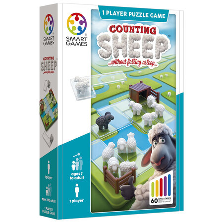 Joc de logica cu 60 de provocari Counting Sheep, 7 ani+, Smart Games