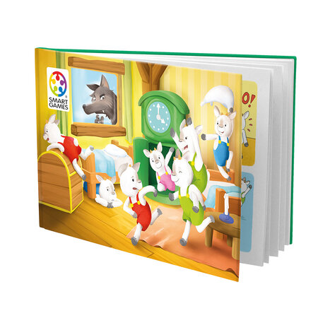 Joc de logica cu 48 de provocari The Wolf & The 7 Goats, 3 ani+, Smart Games 704904