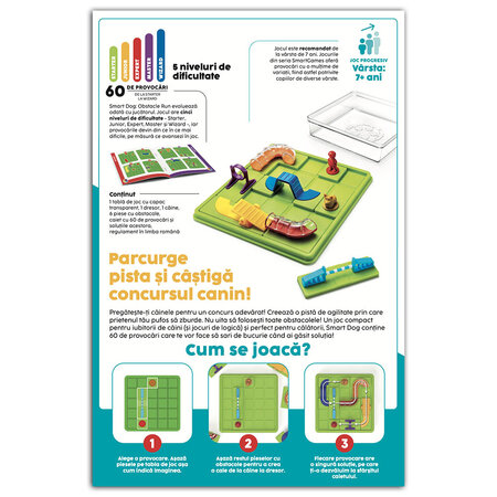 Joc de logica cu 60 de provocari Dog, 7 ani+, Smart Games 704913