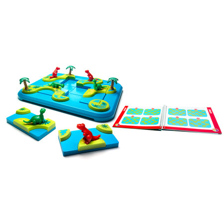 Joc de logica cu 80 de provocari Dinosaurs Mystic Islands, 6 ani+, Smart Games 704922
