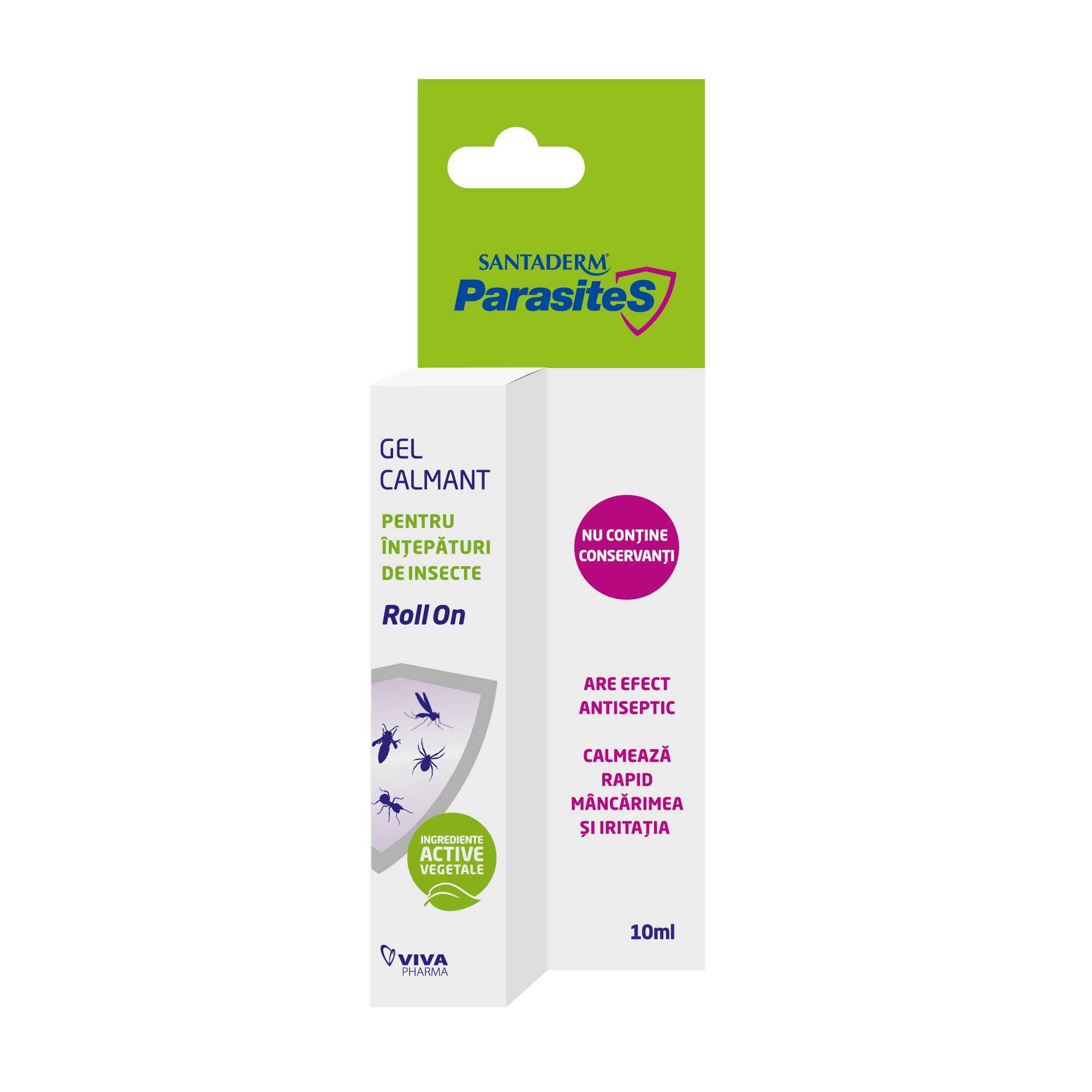 Gel calmant impotriva intepaturilor de insecte Roll On Santaderm, 10 ml, Parasites