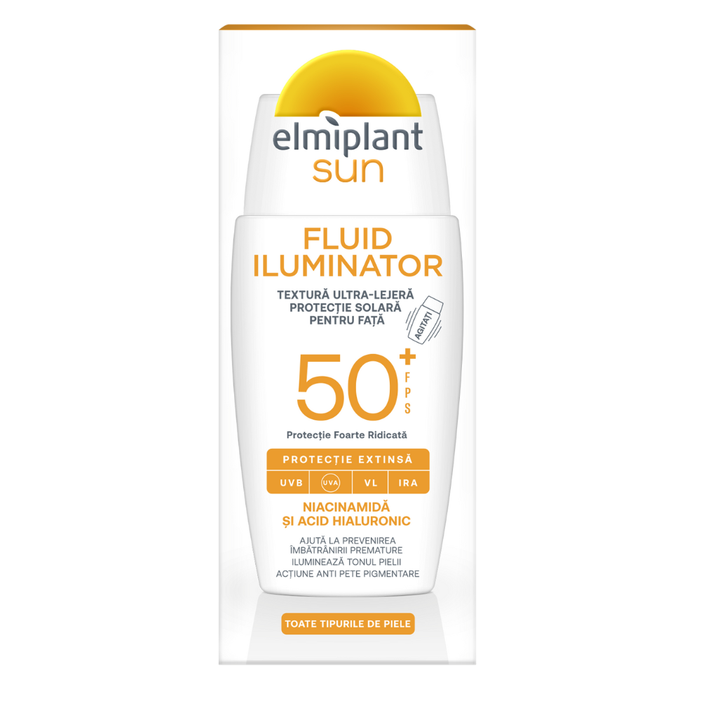 Fluid iluminator pentru fata SPF50+ Sun, 50 ml, Elmiplant