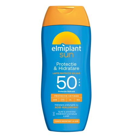 Lapte protectie solara SPF50 Protectie & Hidratare Sun, 200 ml, Elmiplant