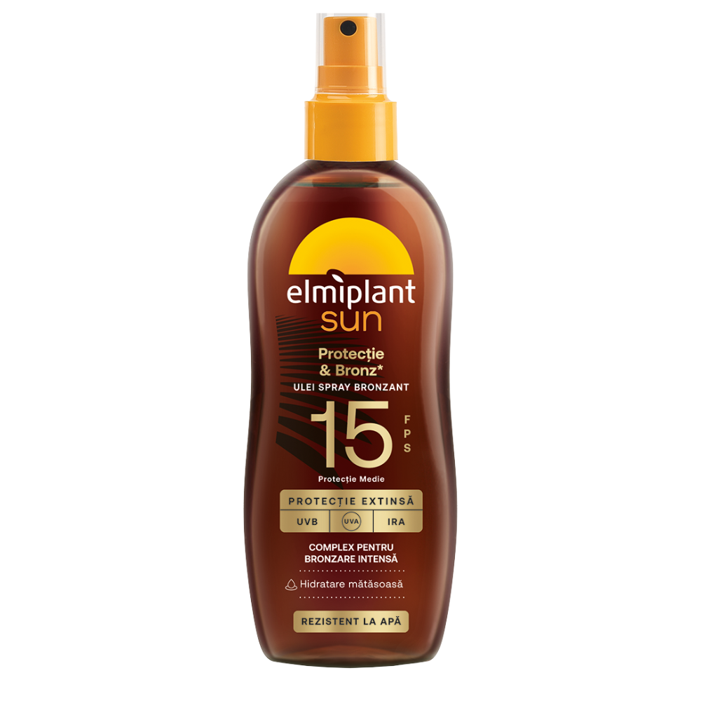Ulei spray bronzant SPF15 Sun, 150 ml, Elmiplant