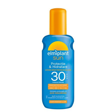 Lotiune spray cu protectie solara ridicata SPF 30 Sun, 200 ml, Elmiplant