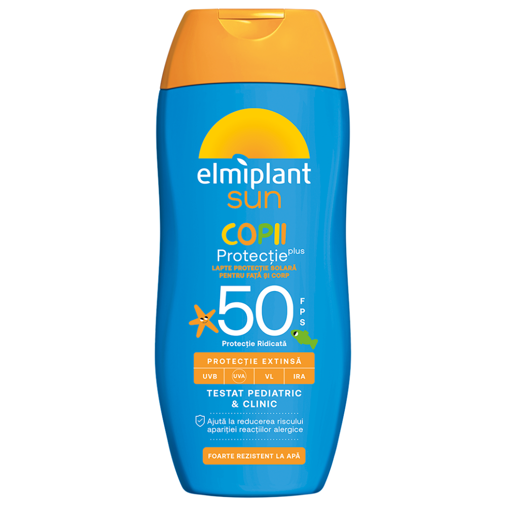 Lapte protectie solara SPF50 pentru copii Sun, 200 ml, Elmiplant