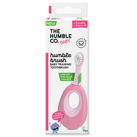 Periuta de dinti pentru bebelusi Extra Soft, Roz, 6 luni+, The Humble Co