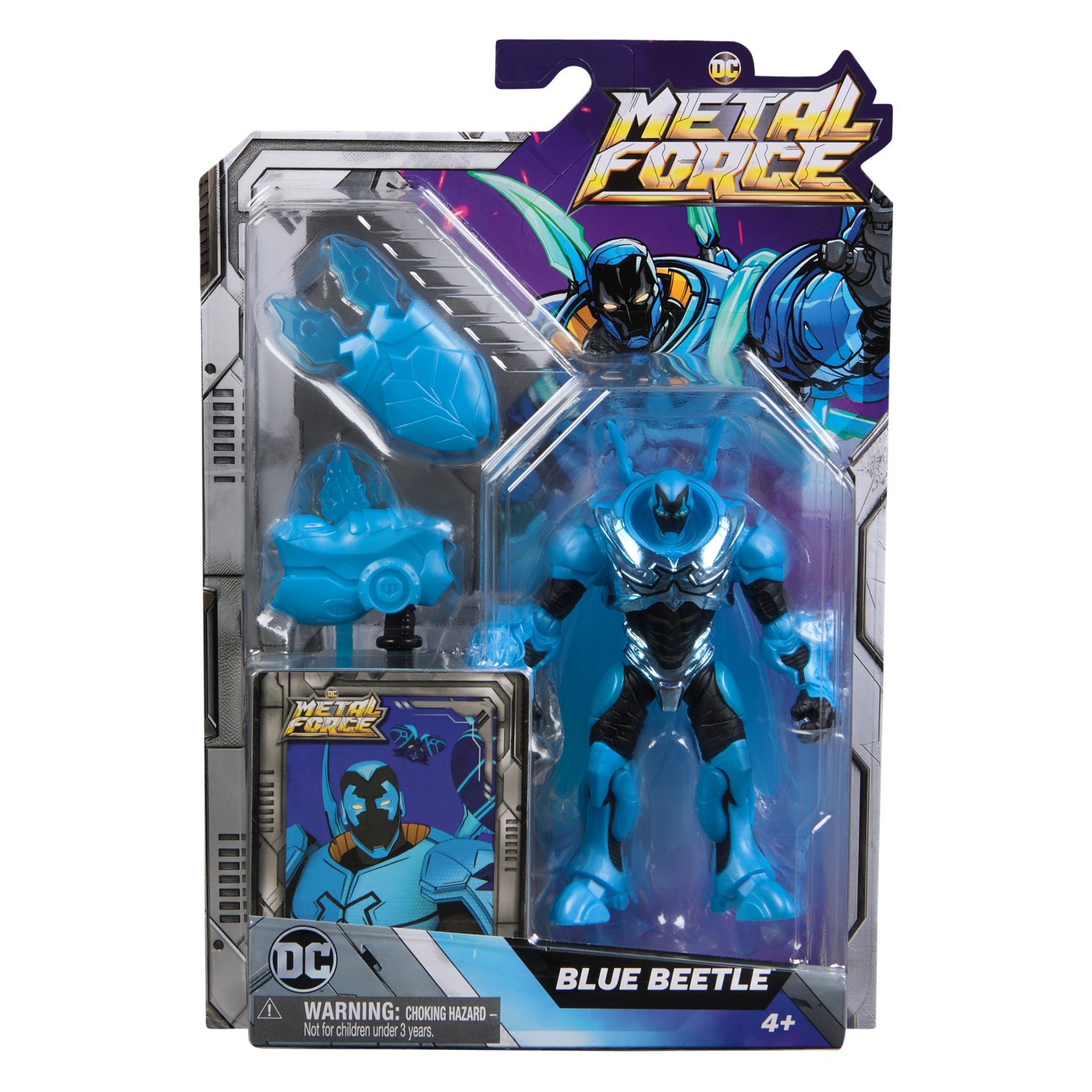 Figurina Batman DC, 10 cm, + 4 ani, Blue Beetle, Spin Master