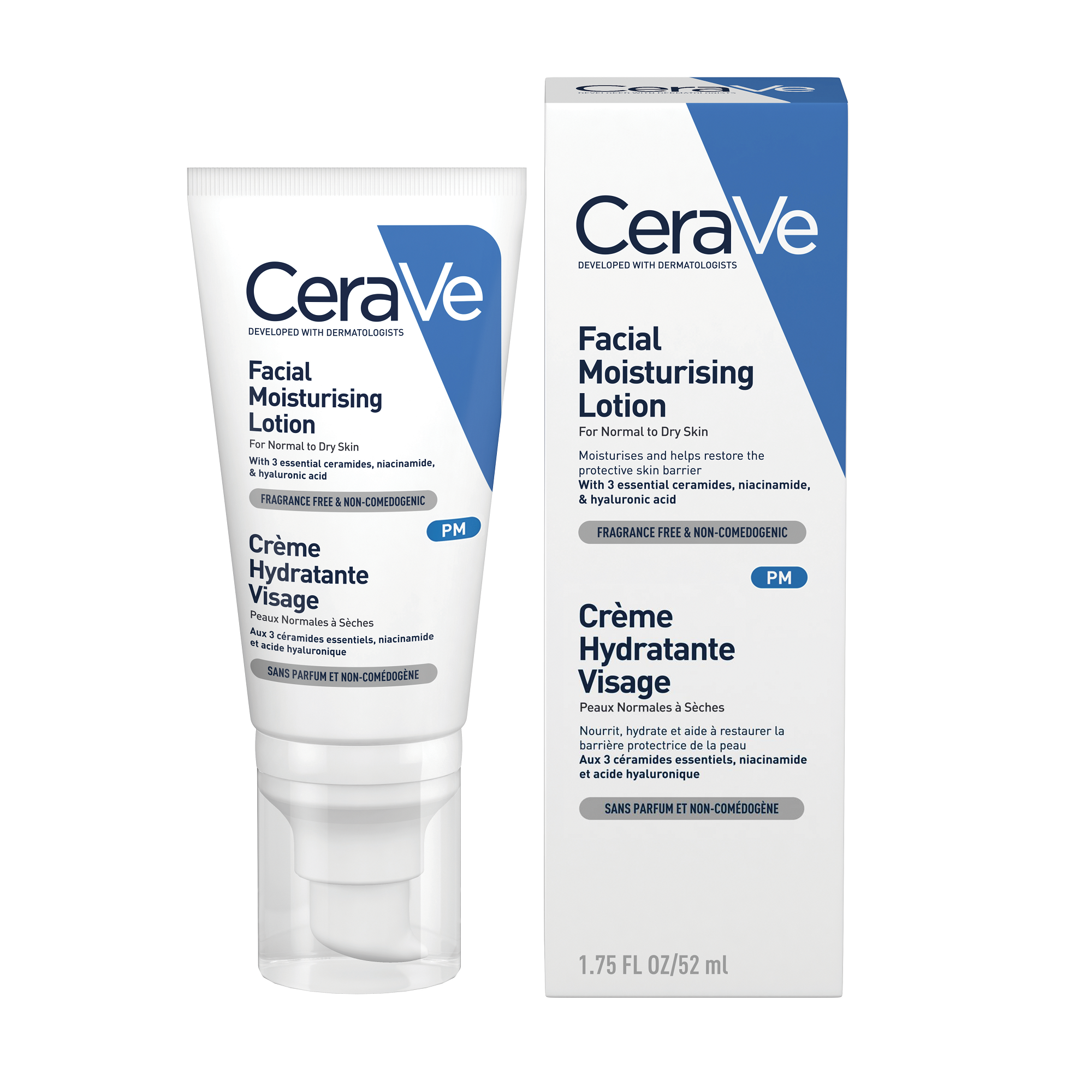 Crema hidratanta de fata pentru ten normal si uscat, 52 ml, CeraVe