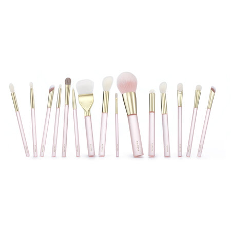 Set pensule pentru make-up Angel's Pink Glow, 15 bucati, Cucuta Beauty 705276