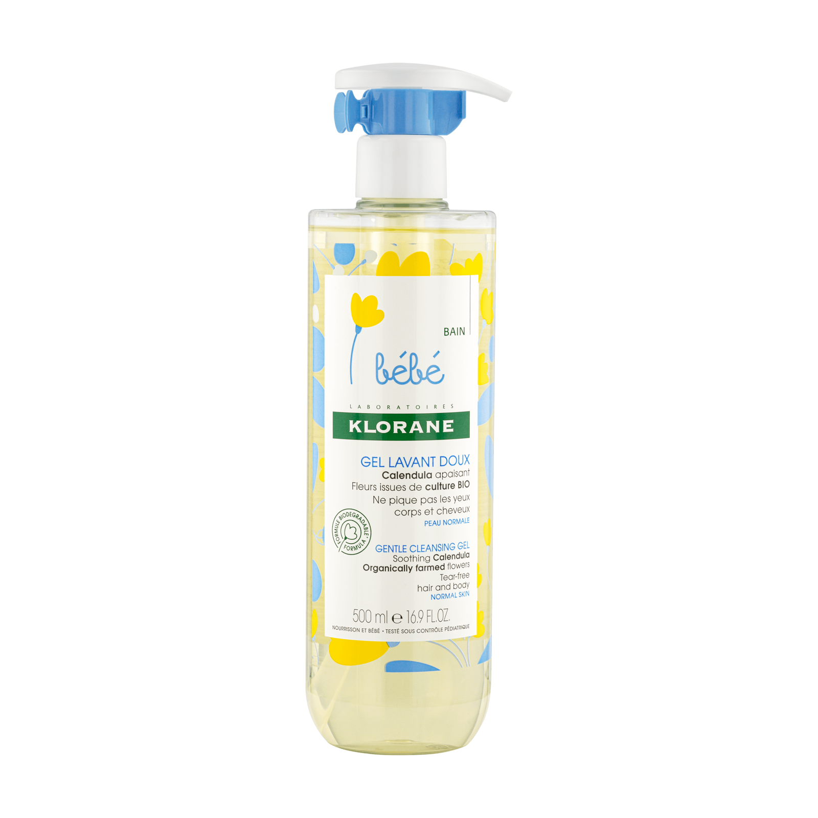 Gel spumant curatare delicata, 500 ml, Klorane Bebe