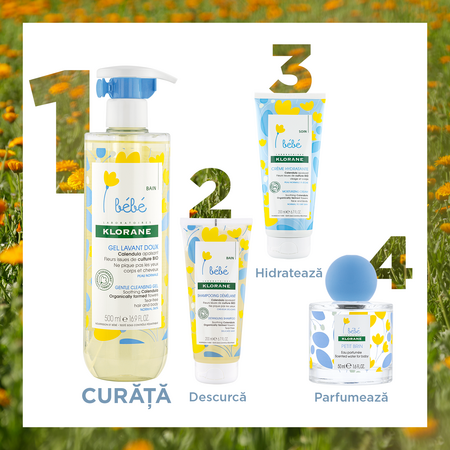 Gel spumant curatare delicata, 500 ml, Klorane Bebe 515347