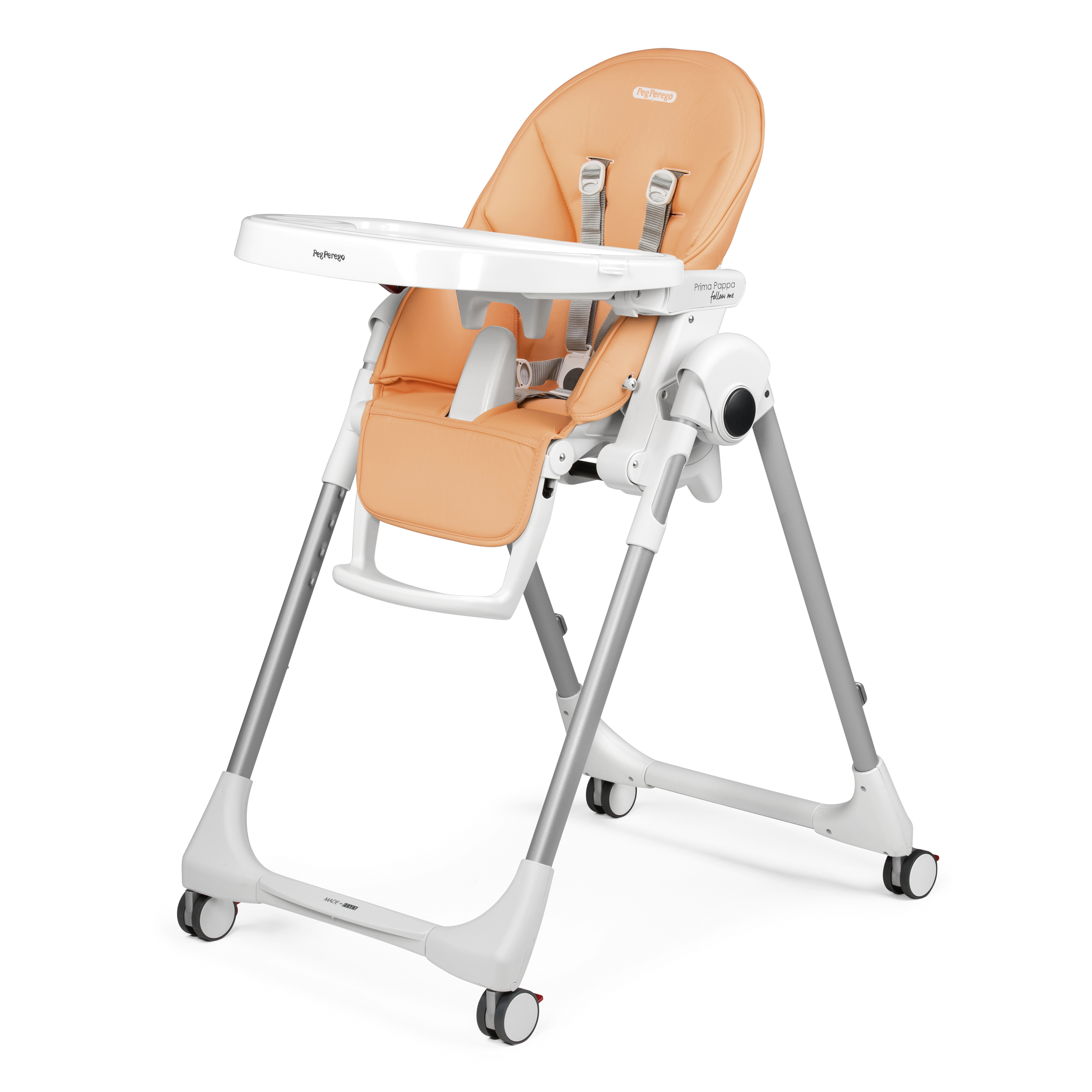 Scaun de masa 2in1 Prima Pappa Zero Follow Me, 0-15 kg, Peach, Peg Perego