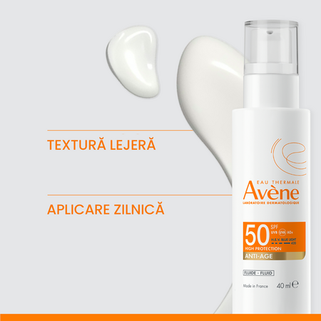 Fluid anti-age cu protectie solara SPF 50, 40 ml, Avene 705606