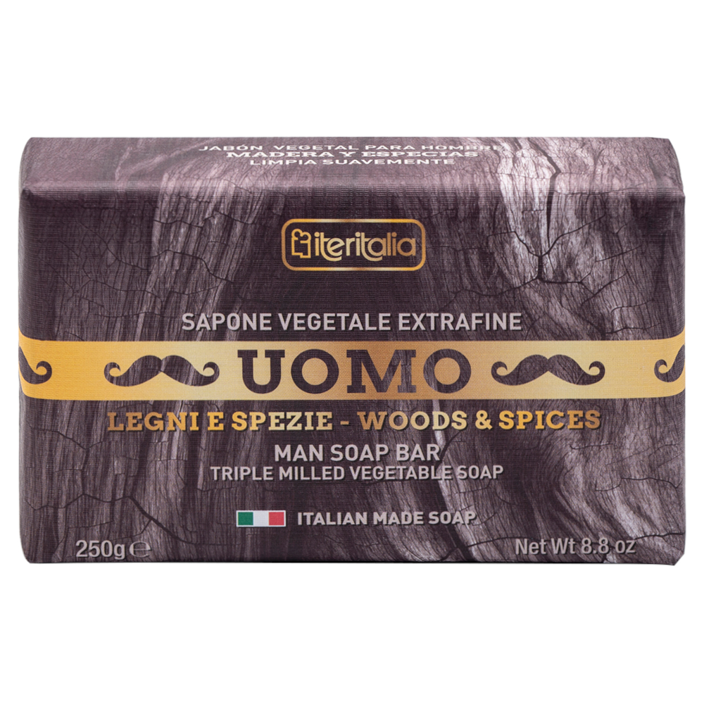 Sapun pentru barbati, Lemn si Condimente, 250 g, Iteritalia