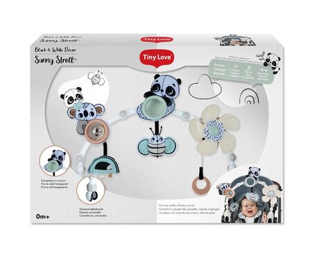 Jucarie pentru carucior Arcada Sunny Stroll, Black & White Decor, + 0 luni, Tiny Love 705698