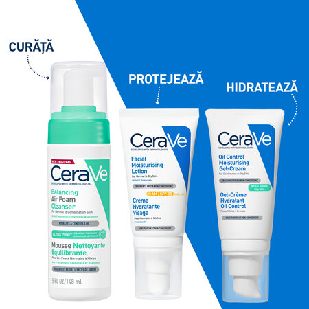 Spuma de curatare reechilibranta pentru ten normal si mixt, 148 ml, CeraVe 705747