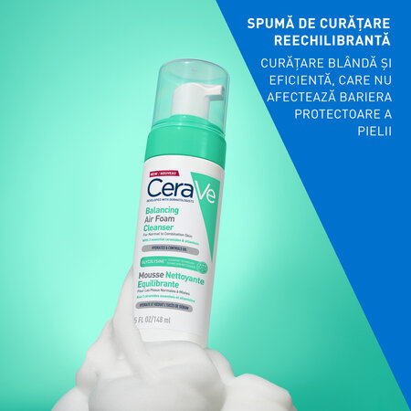 Spuma de curatare reechilibranta pentru ten normal si mixt, 148 ml, CeraVe 705749